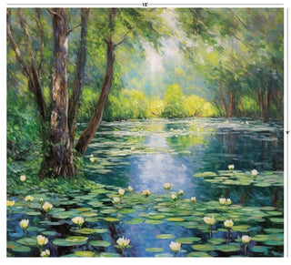 Monet Garden Willows and Lilies