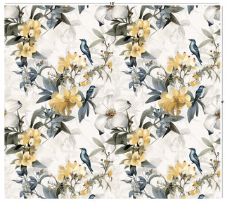 Yellow Florals with Blue Birds
