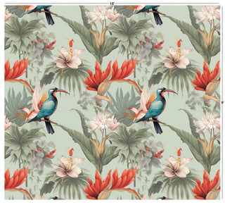 Tropical Birds and Flowers