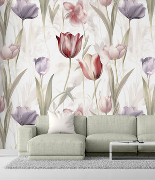 Watercolour Tulip Garden