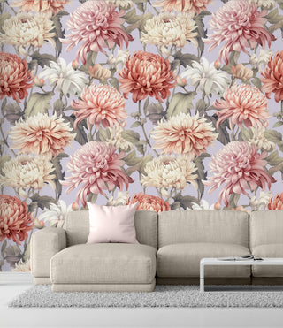Peach Chrysanthemum Lavender