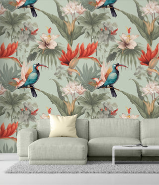Tropical Birds and Flowers